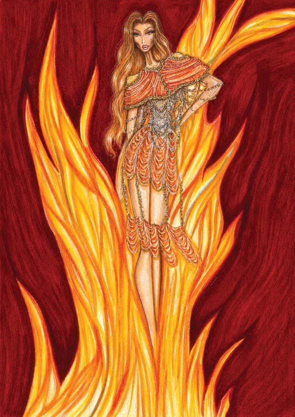 Éruption de Feu fashion illustration