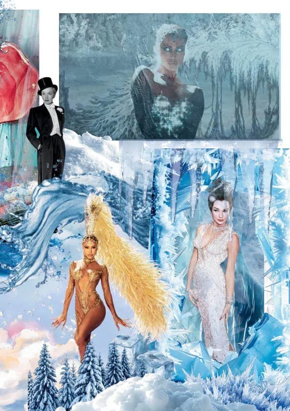 Éruption de Neige cool-toned material and mood board