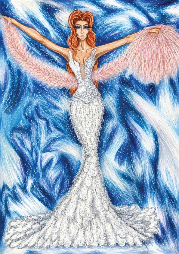 Éruption de Neige fashion illustration