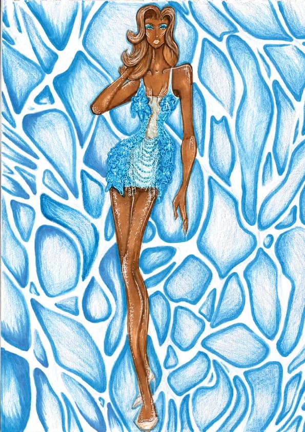 Éruption d'Eau fashion illustration